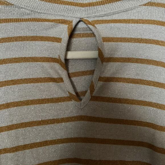 Anthropologie Vanessa Virginia Shining Silver and Gold Turtleneck Tunic - Picture 8 of 11